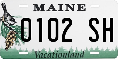 ME license plate 0102SH