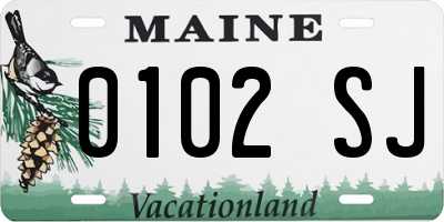 ME license plate 0102SJ