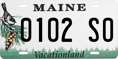 ME license plate 0102SO