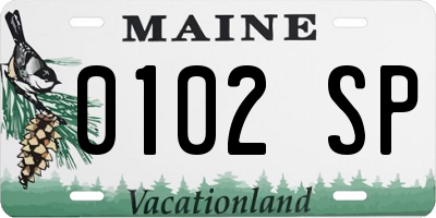 ME license plate 0102SP