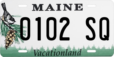 ME license plate 0102SQ