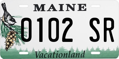 ME license plate 0102SR