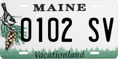 ME license plate 0102SV