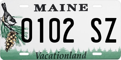 ME license plate 0102SZ