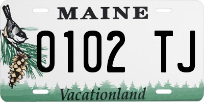 ME license plate 0102TJ