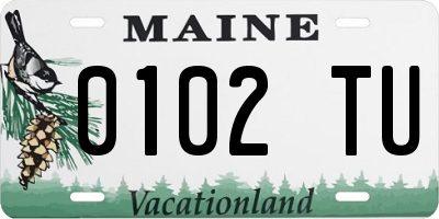 ME license plate 0102TU