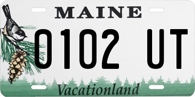 ME license plate 0102UT