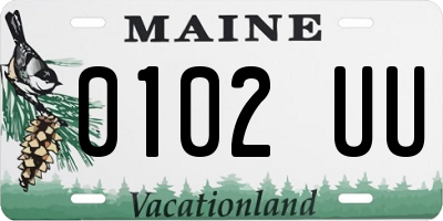 ME license plate 0102UU