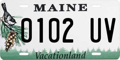 ME license plate 0102UV