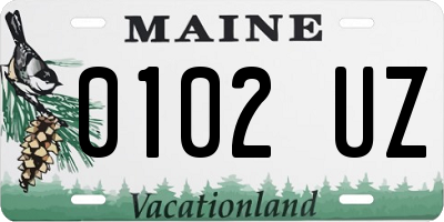 ME license plate 0102UZ