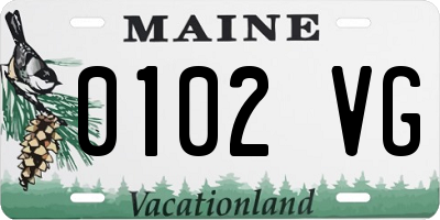 ME license plate 0102VG