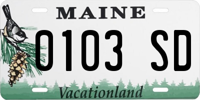 ME license plate 0103SD