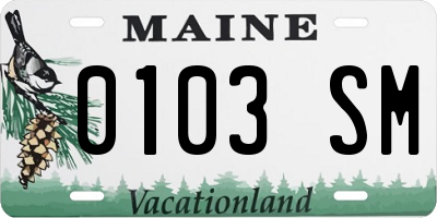 ME license plate 0103SM