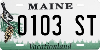 ME license plate 0103ST