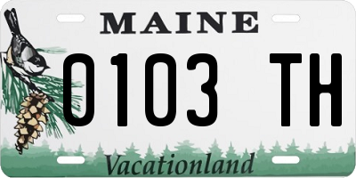 ME license plate 0103TH