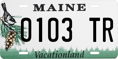 ME license plate 0103TR