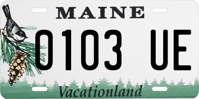 ME license plate 0103UE
