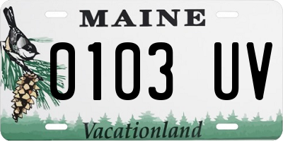 ME license plate 0103UV