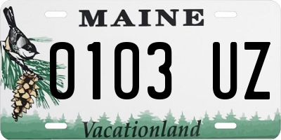 ME license plate 0103UZ