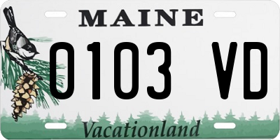 ME license plate 0103VD