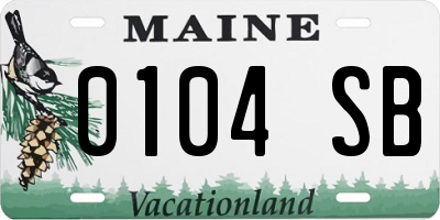 ME license plate 0104SB