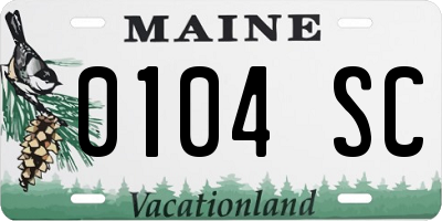 ME license plate 0104SC