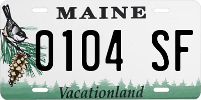 ME license plate 0104SF