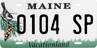 ME license plate 0104SP