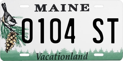 ME license plate 0104ST