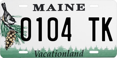 ME license plate 0104TK