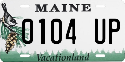 ME license plate 0104UP