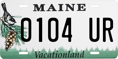 ME license plate 0104UR