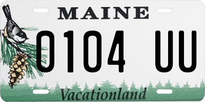 ME license plate 0104UU