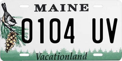 ME license plate 0104UV