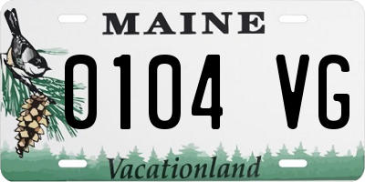 ME license plate 0104VG