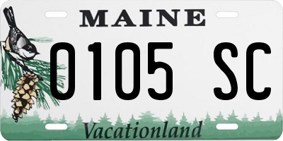 ME license plate 0105SC