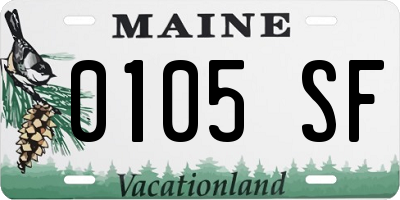 ME license plate 0105SF