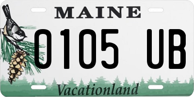 ME license plate 0105UB