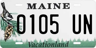 ME license plate 0105UN