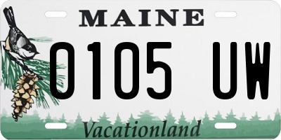 ME license plate 0105UW