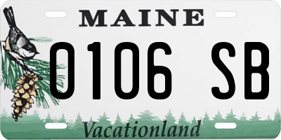 ME license plate 0106SB