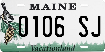 ME license plate 0106SJ