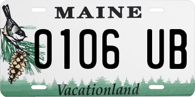 ME license plate 0106UB
