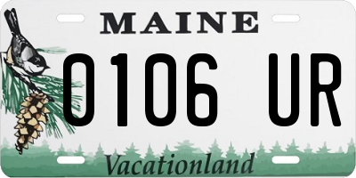 ME license plate 0106UR