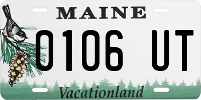 ME license plate 0106UT