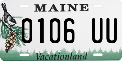 ME license plate 0106UU