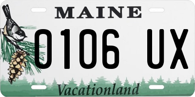 ME license plate 0106UX