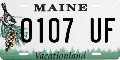 ME license plate 0107UF