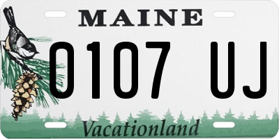 ME license plate 0107UJ
