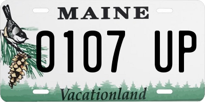 ME license plate 0107UP